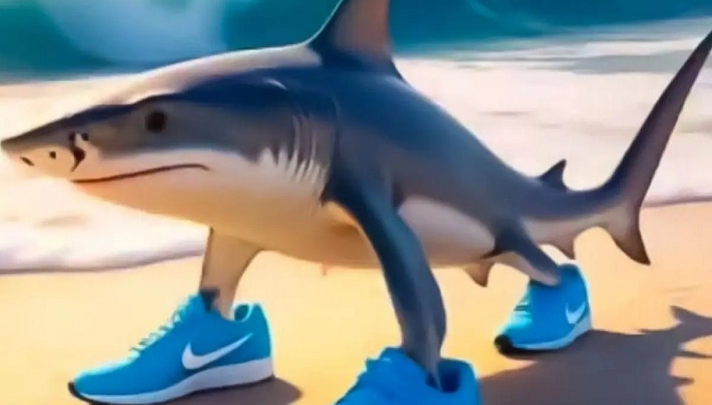 Tralalero Tralala Tralalero Tralala, a three-legged shark sporting Nike sneakers